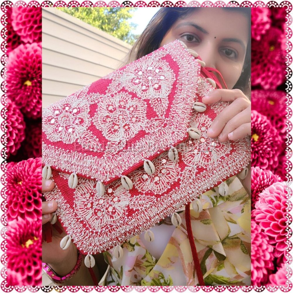 New boutique Pink Crossbody Bag -Sling Style Embellished Bag